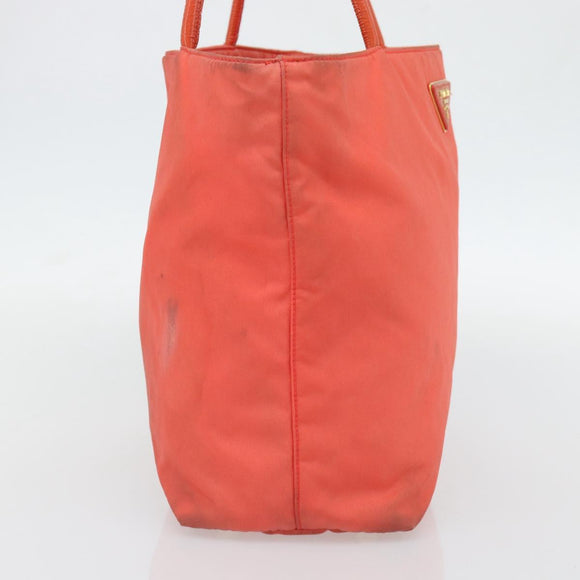 PRADA Tote Bag Nylon Orange Gold Auth 181129