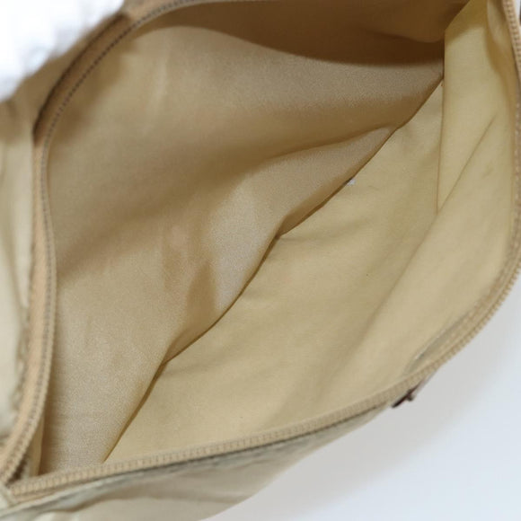 PRADA Schoudertas Nylon Beige Zilver Auth 181130