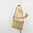 PRADA Schoudertas Nylon Beige Zilver Auth 181130-26