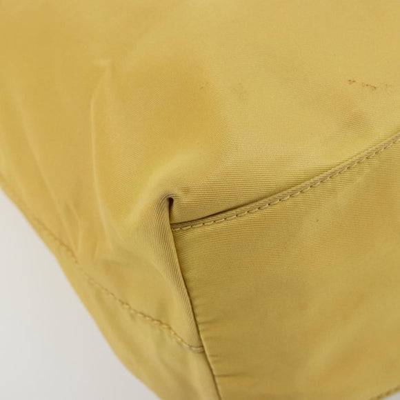 PRADA Tote Bag Nylon Yellow Auth 181131