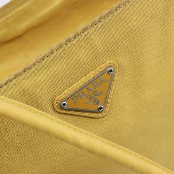 PRADA Tote Bag Nylon Yellow Auth 181131