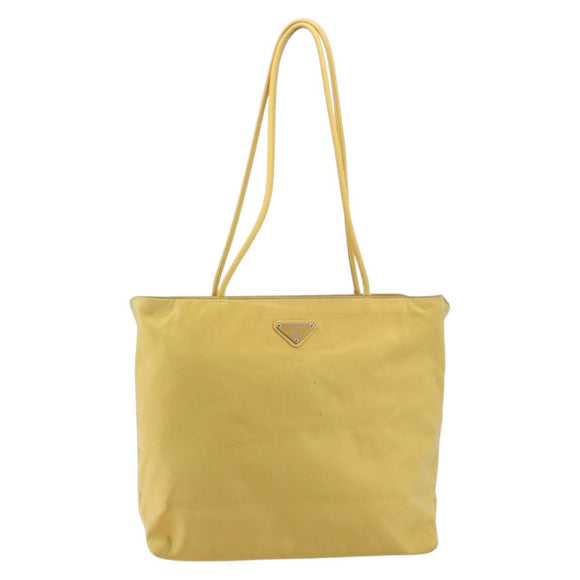PRADA Tote Bag Nylon Yellow Auth 181131