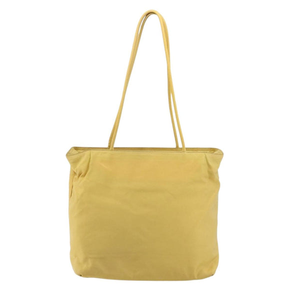 PRADA Tote Bag Nylon Yellow Auth 181131