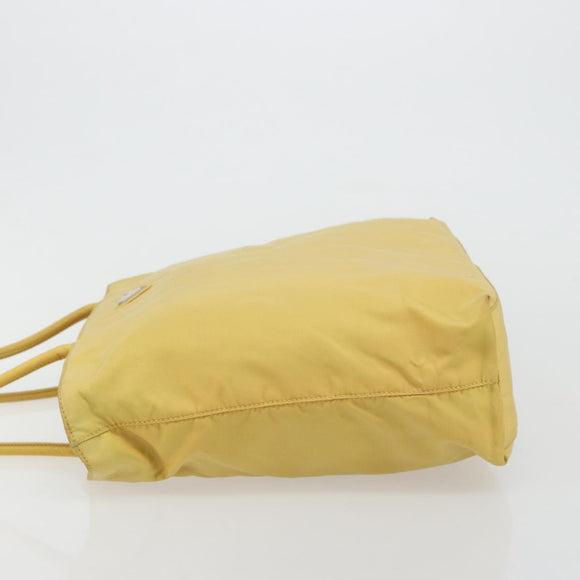 PRADA Tote Bag Nylon Yellow Auth 181131
