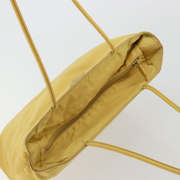 PRADA Tote Bag Nylon Yellow Auth 181131