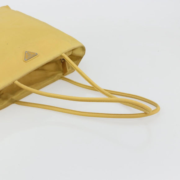 PRADA Tote Bag Nylon Yellow Auth 181131