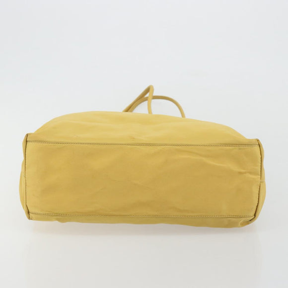 PRADA Tote Bag Nylon Yellow Auth 181131