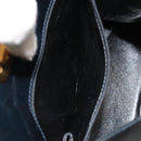 Salvatore Ferragamo Gancini Chain Schultertasche Leder Navy Gold Auth 181133-11