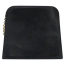 Salvatore Ferragamo Gancini Chain Schultertasche Leder Navy Gold Auth 181133-2