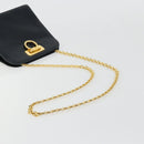Salvatore Ferragamo Gancini Chain Schultertasche Leder Navy Gold Auth 181133-7