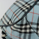 BURBERRY Nova Check Blue Label Schultertasche Nylon Hellblau Silber Auth 181134-16