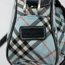 BURBERRY Nova Check Blue Label Schultertasche Nylon Hellblau Silber Auth 181134-17