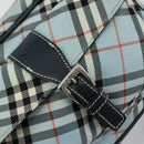 BURBERRY Nova Check Blue Label Schultertasche Nylon Hellblau Silber Auth 181134-18