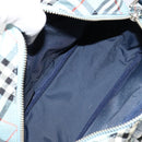 BURBERRY Nova Check Blue Label Schultertasche Nylon Hellblau Silber Auth 181134-12