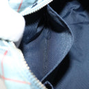 BURBERRY Nova Check Blue Label Schultertasche Nylon Hellblau Silber Auth 181134-22