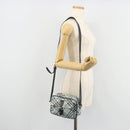 BURBERRY Nova Check Blue Label Schultertasche Nylon Hellblau Silber Auth 181134-24