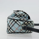 BURBERRY Nova Check Blue Label Schultertasche Nylon Hellblau Silber Auth 181134-3