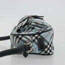 BURBERRY Nova Check Blue Label Schultertasche Nylon Hellblau Silber Auth 181134-4