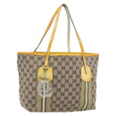 GUCCI GG Canvas Sherry Line Tote Bag Beige Gold 211971 Auth 181137-1