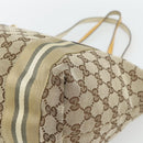 GUCCI GG Canvas Sherry Line Tote Bag Beige Gold 211971 Auth 181137-9