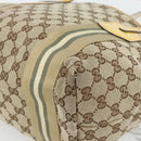 GUCCI GG Canvas Sherry Line Tote Bag Beige Gold 211971 Auth 181137-15