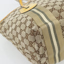 GUCCI GG Canvas Sherry Line Tote Bag Beige Gold 211971 Auth 181137-16