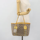 GUCCI GG Canvas Sherry Line Tote Bag Beige Gold 211971 Auth 181137-21