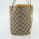 GUCCI GG Canvas Sherry Line Tote Bag Beige Gold 211971 Auth 181137-4