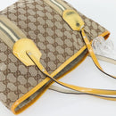 GUCCI GG Canvas Sherry Line Tote Bag Beige Gold 211971 Auth 181137-6