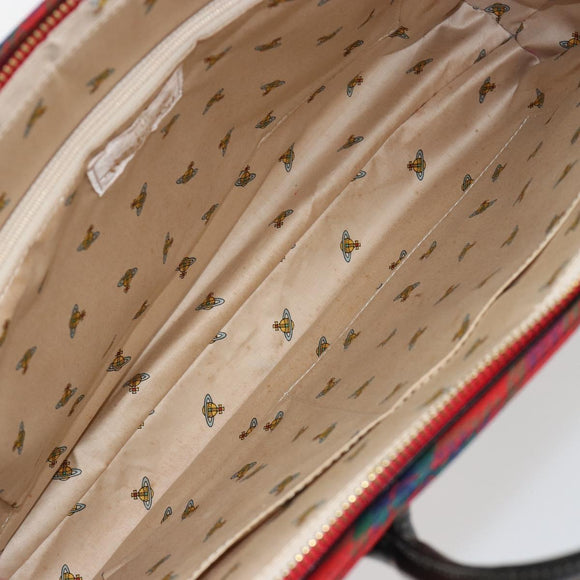Vivienne Westwood Hand Bag PVC Canvas Gold Red Auth 181138A