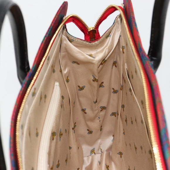 Vivienne Westwood Hand Bag PVC Canvas Gold Red Auth 181138A