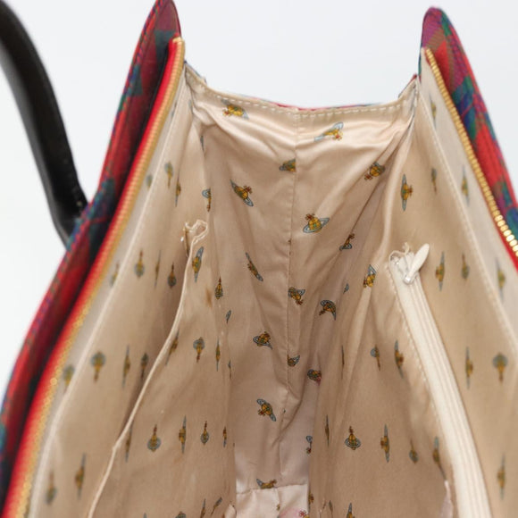 Vivienne Westwood Hand Bag PVC Canvas Gold Red Auth 181138A