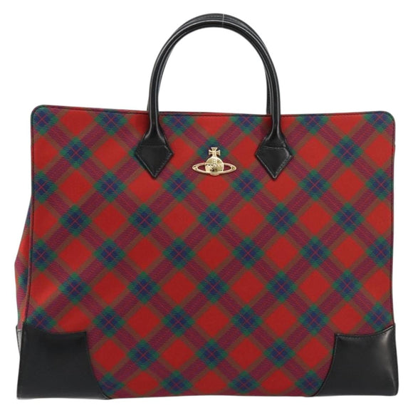 Vivienne Westwood Hand Bag PVC Canvas Gold Red Auth 181138A