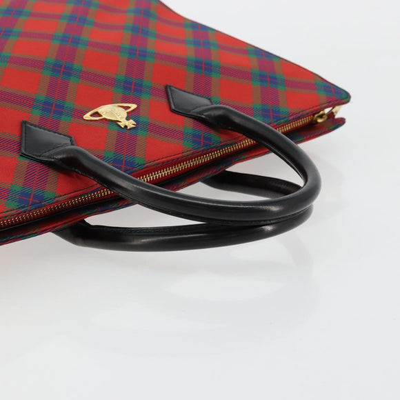 Vivienne Westwood Hand Bag PVC Canvas Gold Red Auth 181138A
