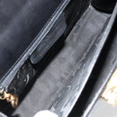 Salvatore Ferragamo Gancini Hand Bag Leather Black Gold Auth 181150-11