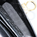 Salvatore Ferragamo Gancini Hand Bag Leather Black Gold Auth 181150-23
