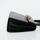 Salvatore Ferragamo Gancini Hand Bag Leather Black Gold Auth 181150-3