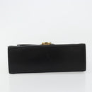 Salvatore Ferragamo Gancini Hand Bag Leather Black Gold Auth 181150-5