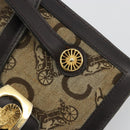 CELINE C Sulky Horse Carriage Hand Bag Canvas Beige Gold Auth 181151-14
