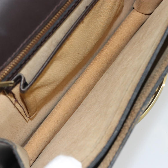 CELINE C Sulky Horse Carriage Hand Bag Canvas Beige Gold Auth 181151