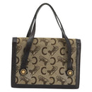 CELINE C Sulky Horse Carriage Hand Bag Canvas Beige Gold Auth 181151-3
