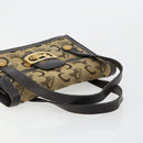 CELINE C Sulky Horse Carriage Hand Bag Canvas Beige Gold Auth 181151-7