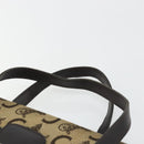 CELINE C Sulky Horse Carriage Hand Bag Canvas Beige Gold Auth 181151-8
