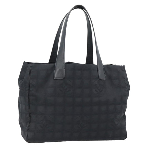 CHANEL New Travel line Tote Bag Nylon Black CC Auth 181153