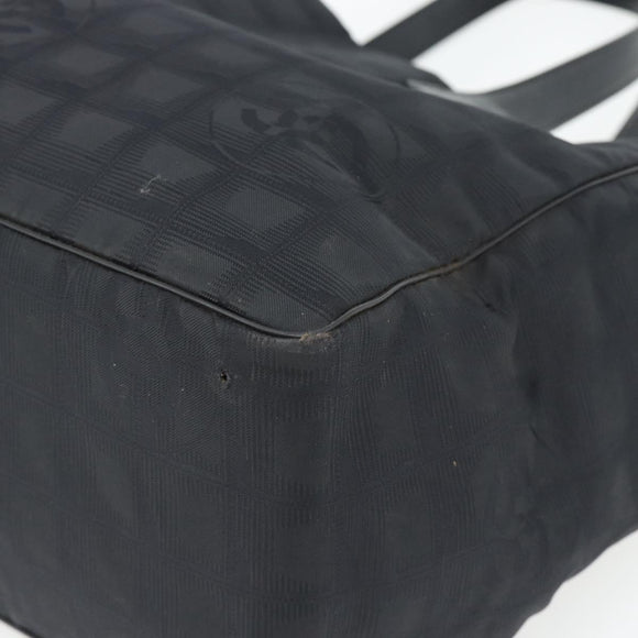CHANEL New Travel line Tote Bag Nylon Black CC Auth 181153