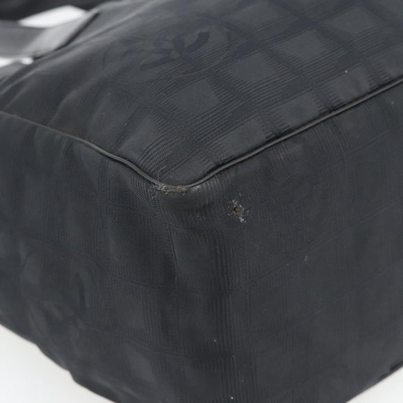 CHANEL New Travel line Tote Bag Nylon Black CC Auth 181153