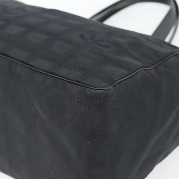 CHANEL New Travel line Tote Bag Nylon Black CC Auth 181153