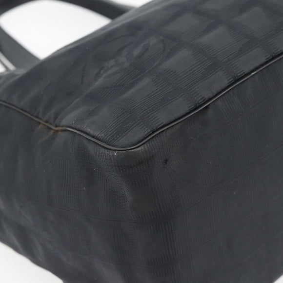 CHANEL New Travel line Tote Bag Nylon Black CC Auth 181153