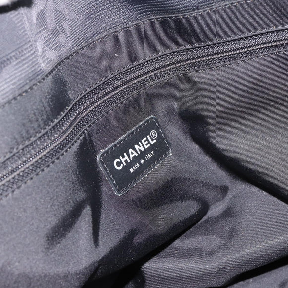 CHANEL New Travel line Tote Bag Nylon Black CC Auth 181153