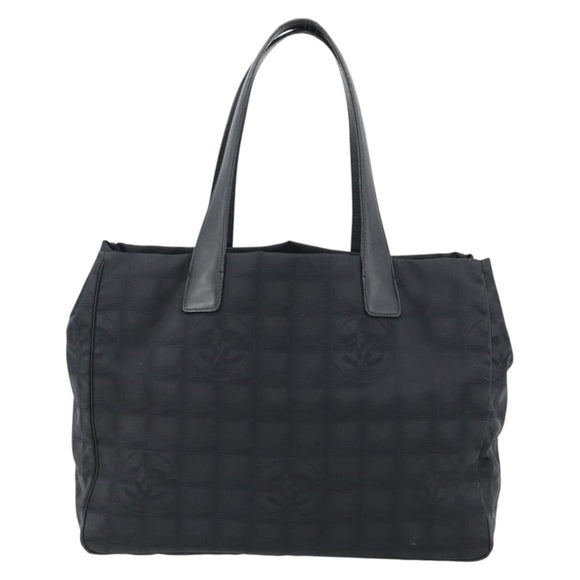 CHANEL New Travel line Tote Bag Nylon Black CC Auth 181153